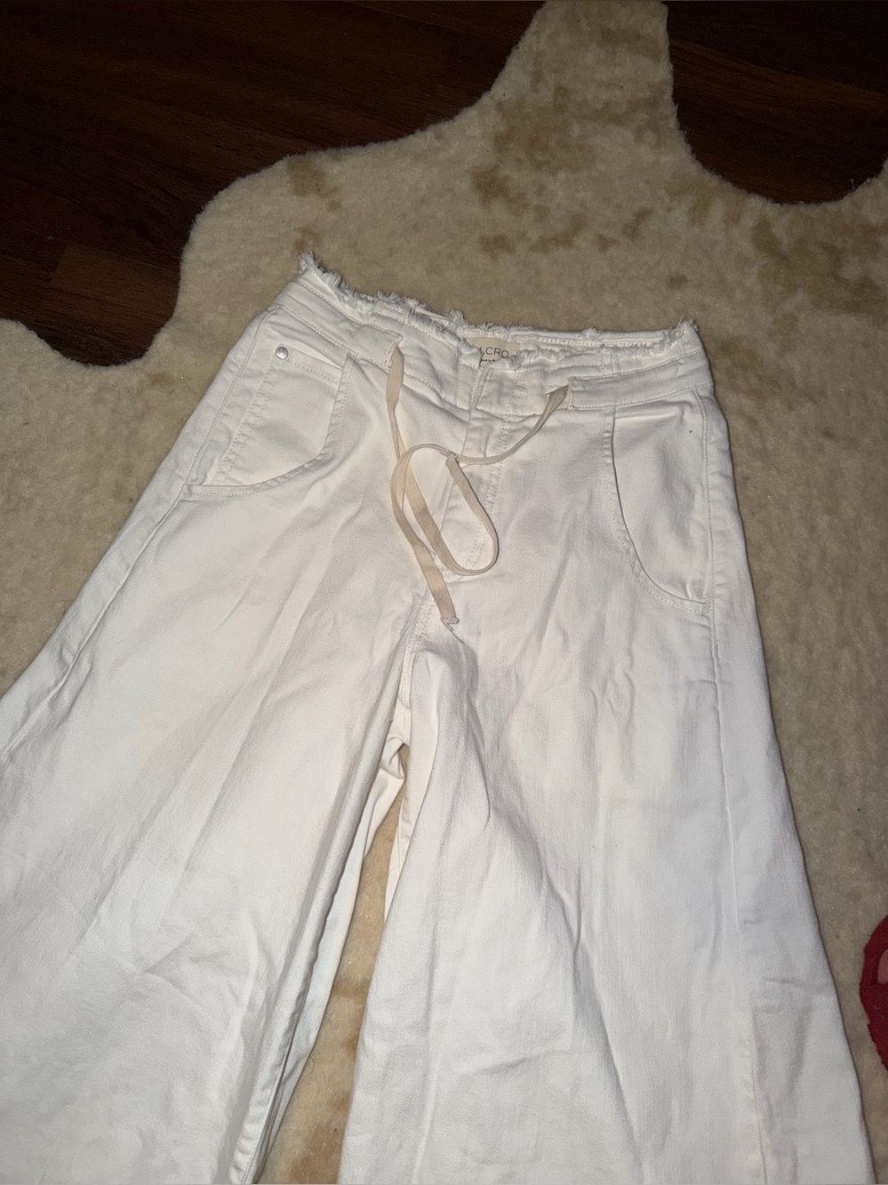 Anthro The Full Raver High-Rise Wide Leg Jeans Pilcro Cream $178 nwot summer - Picture 6 of 11